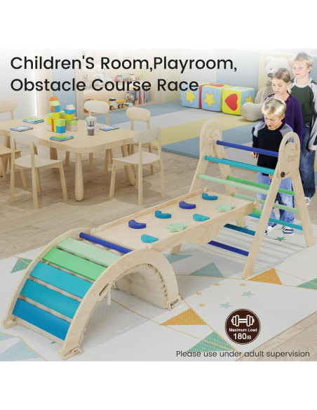 Conjunto de Escalada Montessori Pikler con Cojín y Arco - 9 Modos