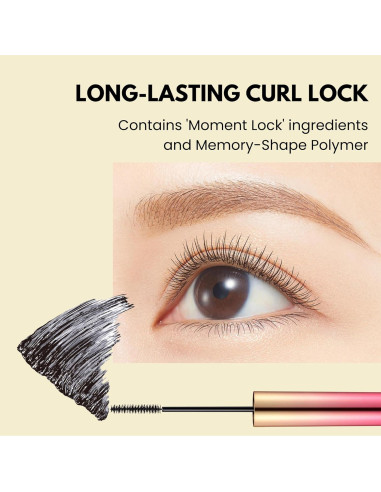 Máscara de Pestañas Negra Heroine Make by KissMe 1PK Hipoalergénica