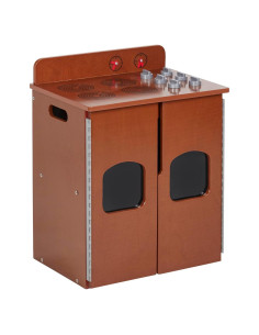 Cocina de Juguete ECR4Kids Estufa de Madera Nogal Oscuro