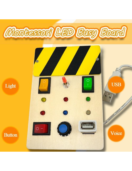 Tablero Ocupado Montessori ZRCCOX con 6 Luces LED para Niños