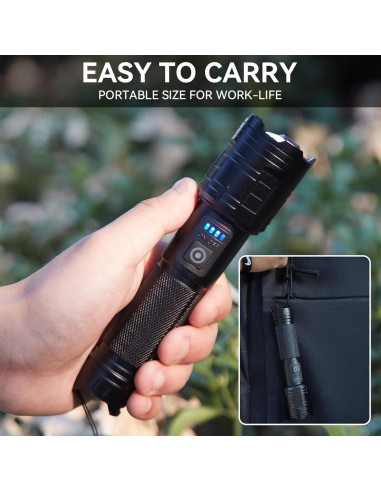 Linterna Recargable TIMSUMR 990,000 Lúmenes 3 Modos