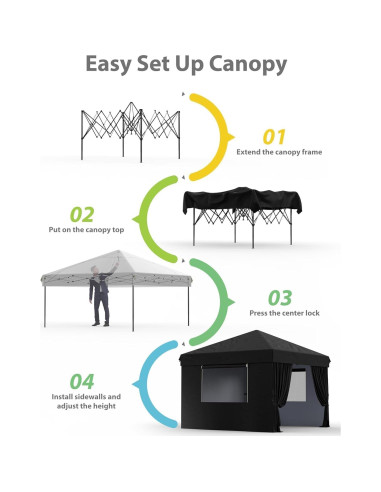 Carpa Instantánea 3.05x3.05m Uneeruiqy Impermeable UV