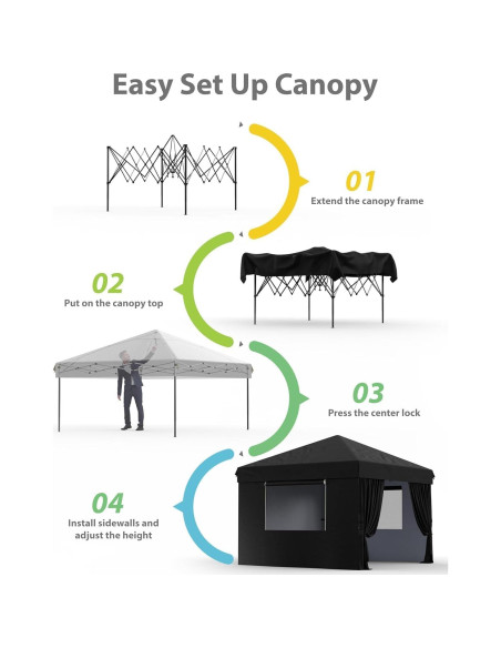 Carpa Instantánea 3.05x3.05m Uneeruiqy Impermeable UV