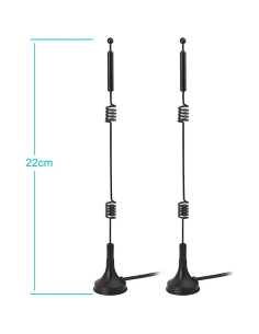 Antena WiFi Doble Banda BINGFU 9dBi RP-SMA Macho Paquete de 2 2