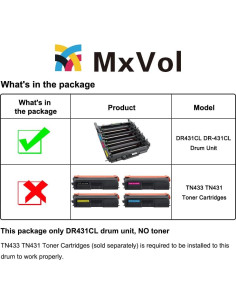 Unidad de Tambor MxVol DR431CL para Impresoras Brother - 30000 Páginas 2