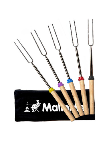 MalloMe Palos para S'mores 5FORKSET 81 cm Acero Inoxidable