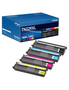 Cartucho de Tóner TN229XL Compatible Brother 4 Pack Alto Rendimiento