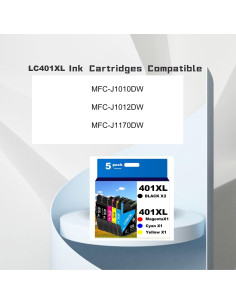 Cartuchos de tinta PayForLess LC401XL para Brother - 5 unidades 2