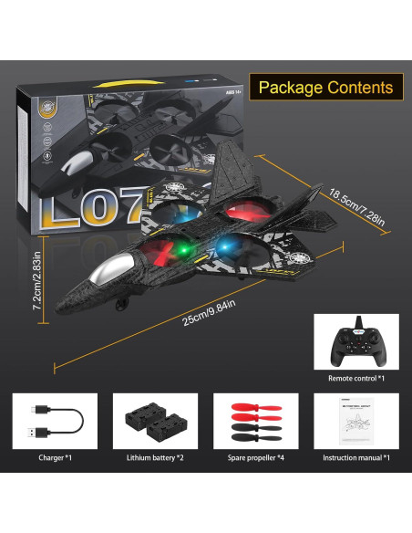 Avión RC Beffkkip L0712 Control Remoto 35.3cm para Niños