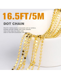 Cadena de Puntos Dorados Cadikez 5.03m 2.5mm Latón Baño Oro 2