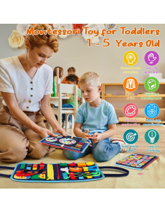 Tablero Ocupado Montessori Supplim 25 en 1 para Niños 1-6 Años 2