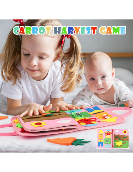 Tablero Ocupado Montessori Rosa Cuento de Hadas 27 Actividades