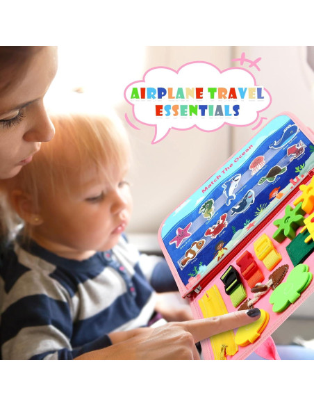 Tablero Ocupado Montessori Rosa Cuento de Hadas 27 Actividades