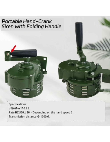 Alarma manual de manivela YuYBrightmi 110dB para emergencia