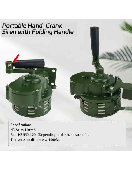 Alarma manual de manivela YuYBrightmi 110dB para emergencia