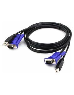 Adaptador KVM USB VGA Macho a Macho 1.25m Suckoo