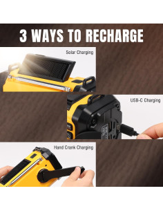 Radio de Emergencia Raddy SH-906 10000mAh NOAA AM/FM/SW/VHF 2
