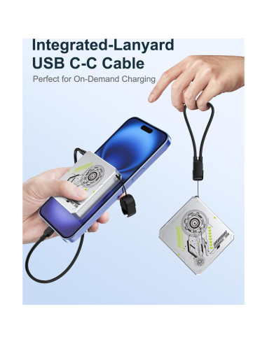 Cargador Portátil Inalámbrico MOXNICE 5000mAh 15W USB-C Plata