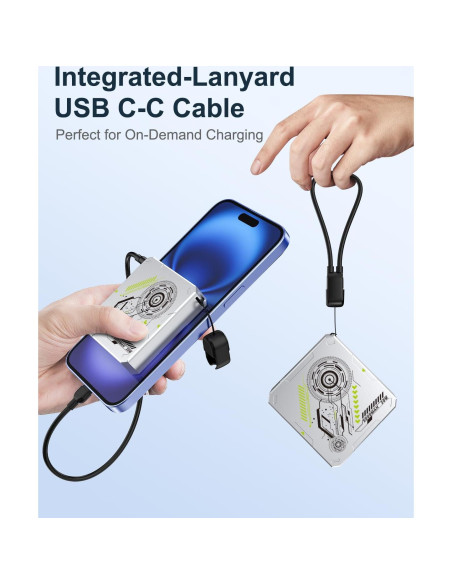 Cargador Portátil Inalámbrico MOXNICE 5000mAh 15W USB-C Plata