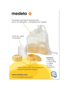 Piezas de Repuesto para Botellas Medela - 3 Tapas, Cuellos y Discos 2