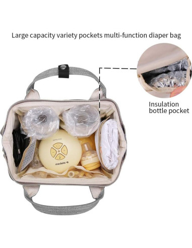 Bolsa para extractor de leche Gogoso gris, 25x24x17 cm