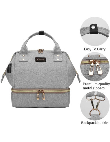 Bolsa para extractor de leche Gogoso gris, 25x24x17 cm