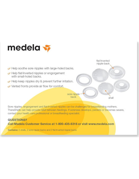 Medela TheraShells Protectores de Pezones - Alivio Dolor y Planos