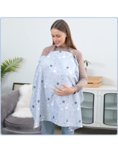 Cubierta de Lactancia Algodón 100% Estrella Azul Polvorienta 2