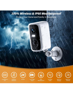 Cámara de Seguridad Inalámbrica Noahcam 2K HD Exterior WiFi 2
