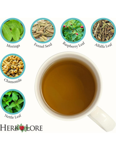 Té de Lactancia Orgánico Herb Lore - 58 Porciones - Sin Cafeína