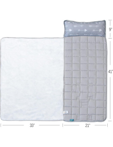Colchoneta para Siesta Niños Flechas Grises 127x53 cm