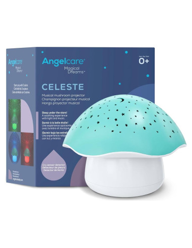 Proyector Nocturno Musical Hongo Celeste para Bebés - Luz y Sonido