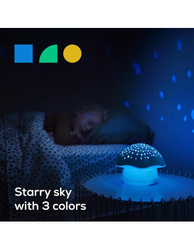 Proyector Nocturno Musical Hongo Celeste para Bebés - Luz y Sonido
