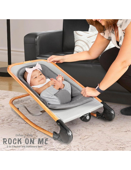 Rocker 2-en-1 Rockear Conmigo Gris - Asiento Estacionario Bebé