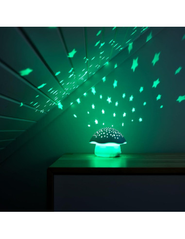 Proyector Nocturno Musical Hongo Celeste para Bebés - Luz y Sonido