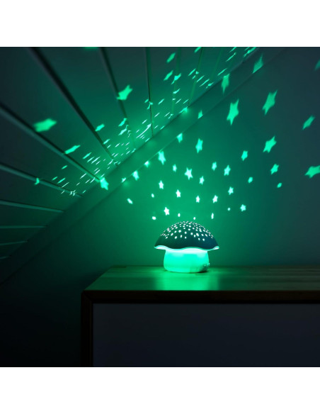 Proyector Nocturno Musical Hongo Celeste para Bebés - Luz y Sonido