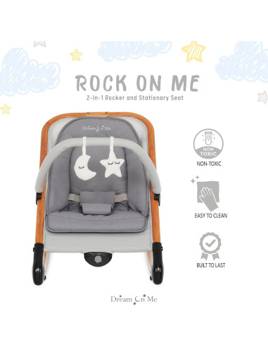 Rocker 2-en-1 Rockear Conmigo Gris - Asiento Estacionario Bebé