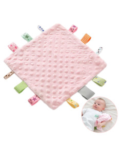 Manta de Seguridad para Bebé Yufiova Rosa 20x25 cm con Etiquetas