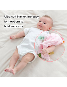 Manta de Seguridad para Bebé Yufiova Rosa 20x25 cm con Etiquetas 2