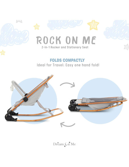 Rocker 2-en-1 Rockear Conmigo Gris - Asiento Estacionario Bebé