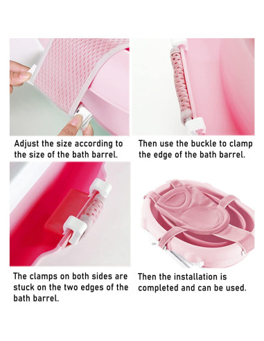 Almohadilla de Baño para Bebé WFIST Rosa Ajustable 0-18 Meses