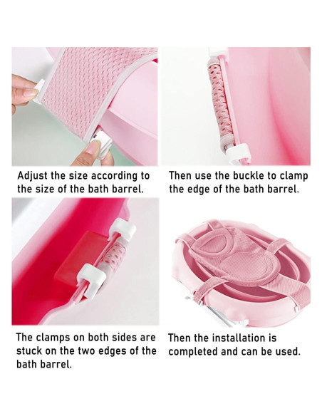 Almohadilla de Baño para Bebé WFIST Rosa Ajustable 0-18 Meses Almohadilla de Baño para Bebé WFIST Rosa Ajustable 0-18 Meses