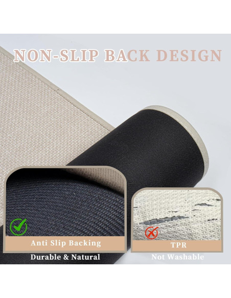 Alfombra de baño AevitasX 43x61 cm beige antideslizante