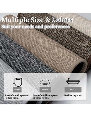 Alfombra de baño AevitasX 43x61 cm beige antideslizante