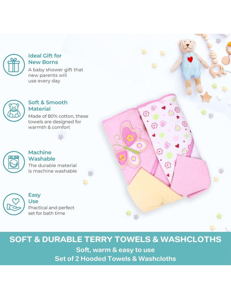 Conjunto de Toallas y Paños de Baño Spasilk Bebé 4 Piezas