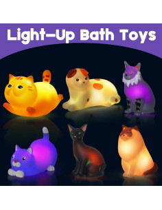 Set de 6 Juguetes de Baño Iluminados Gato VIBOYLAR 6.35 cm 2