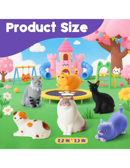 Set de 6 Juguetes de Baño Iluminados Gato VIBOYLAR 6.35 cm