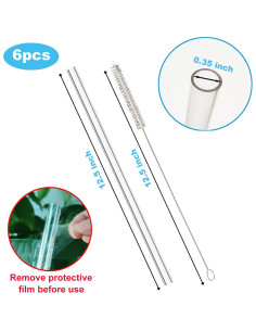 Pajitas Reutilizables Ajedrmy para Taza Stanley 40 oz - 6 Pzas 2