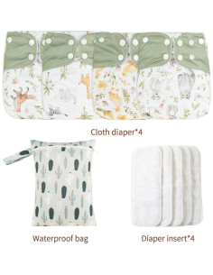 Pañales de Tela HappyFlute AD10 Ajustables 0-3 Años 2.7-15 kg 2