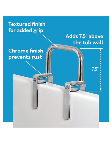 Barra de Seguridad para Bañera Carex Cromo 1 Unidad